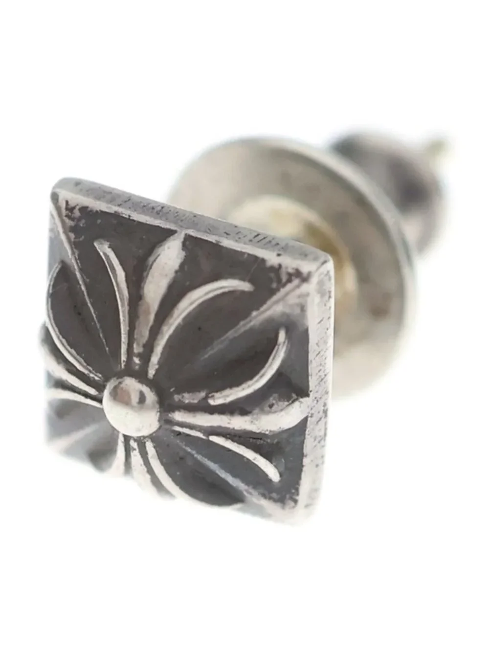 Chrome Hearts Stud Pyramid Pls Earrings Silver